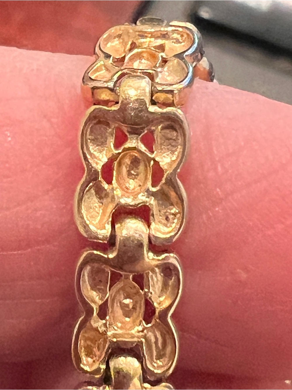 Vintage Gold Over Sterling Silver Two Tone  Panther Link Bracelet Size 7 9grams - Picture 10 of 12